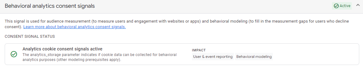 analytics cookie consent signals